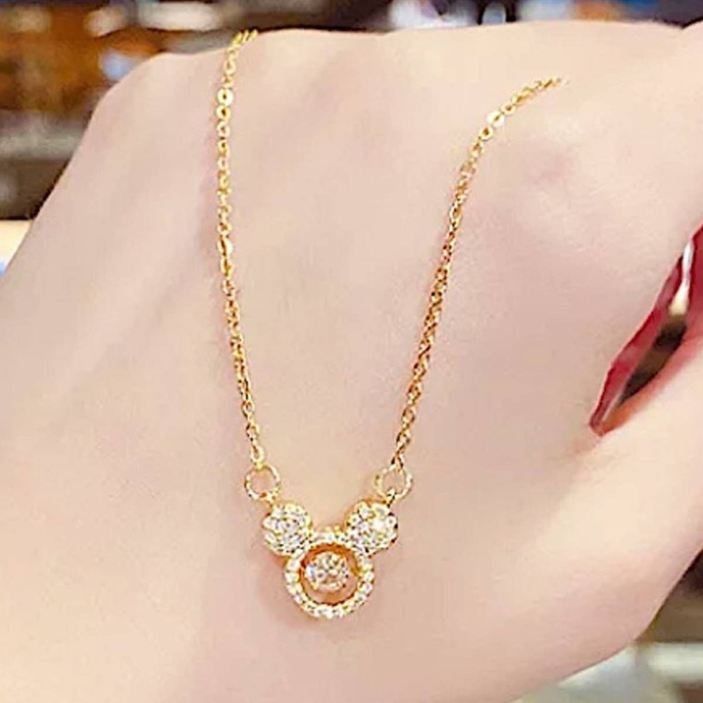 Minnie Mouse Gold Plated Zircon Necklace